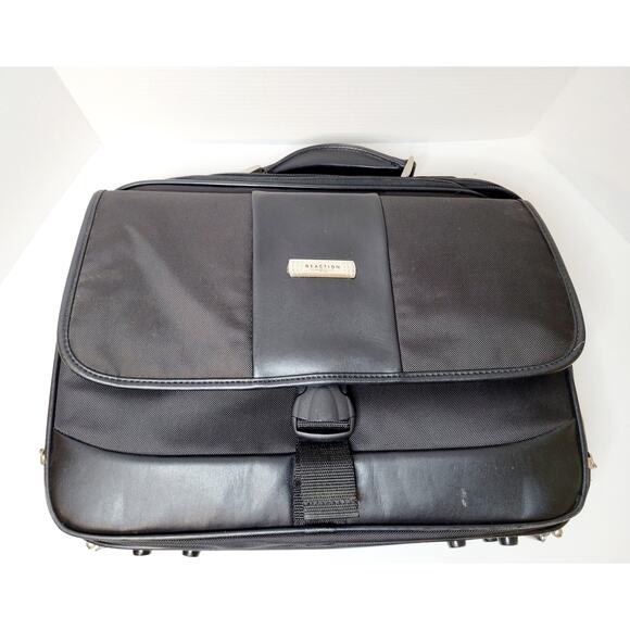 KENNETH COLE REACTION Laptop Bag Briefcase Black - Picture 1 of 7